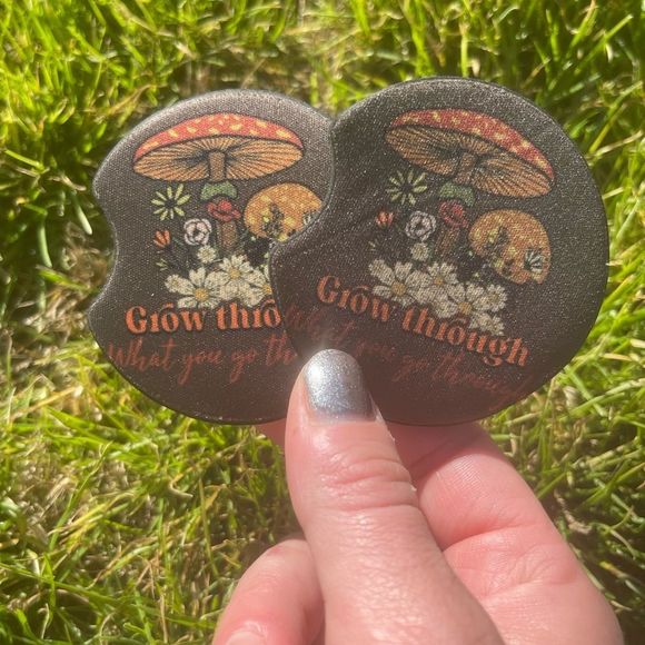 Grow Through Mushroom Coaster Set | Car Decor | Car Accessories - Picture 5 of 10